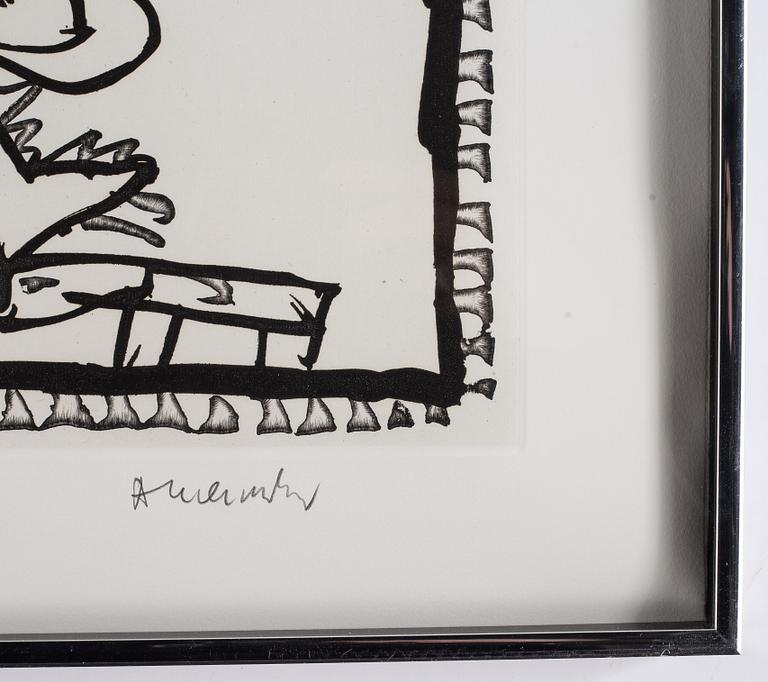 Pierre Alechinsky, etching and  linocut, 1989, signed 2/125.