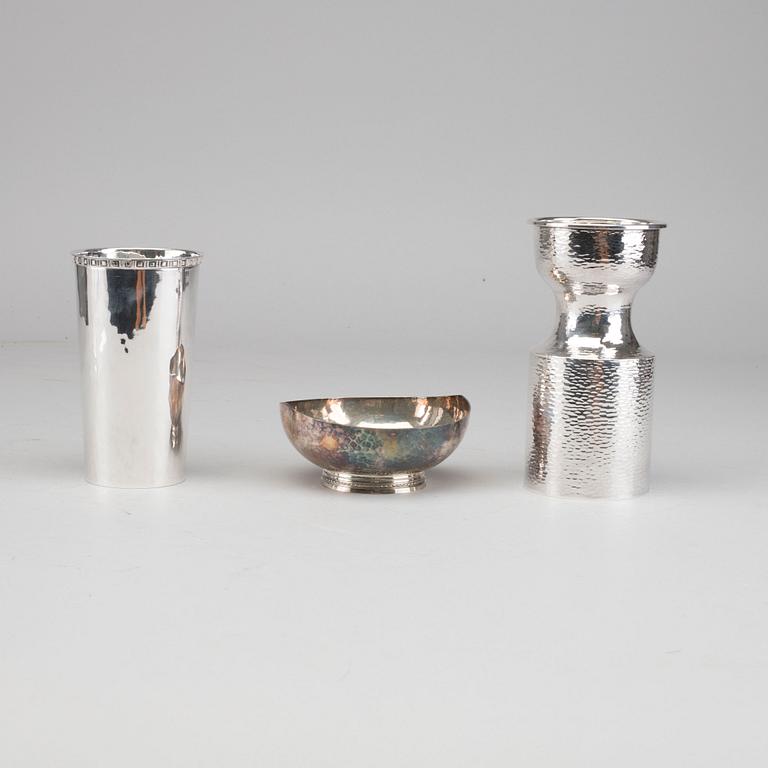 ERIC LÖFMAN, two vases and a small bowl, 1970 and 1972.