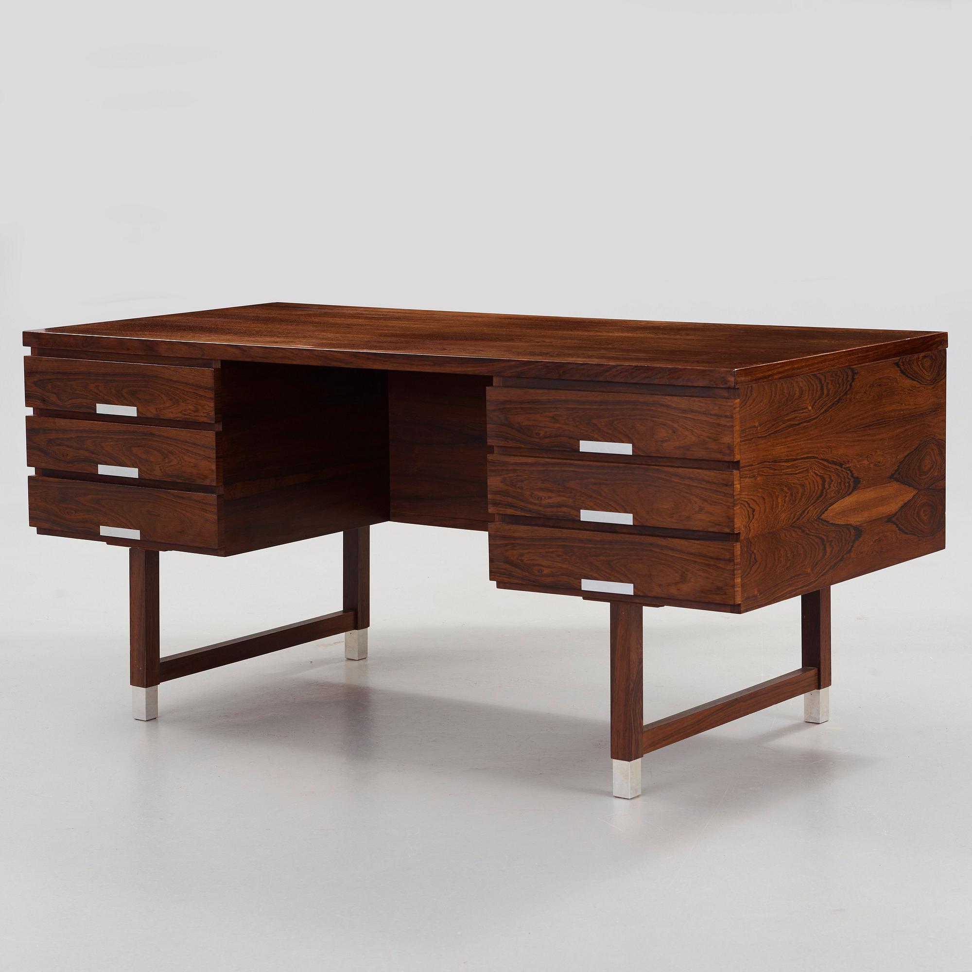 KAI KRISTIANSEN, a palisander desk, Feldballes Møbelfabrik, Denmark 1960-70's.