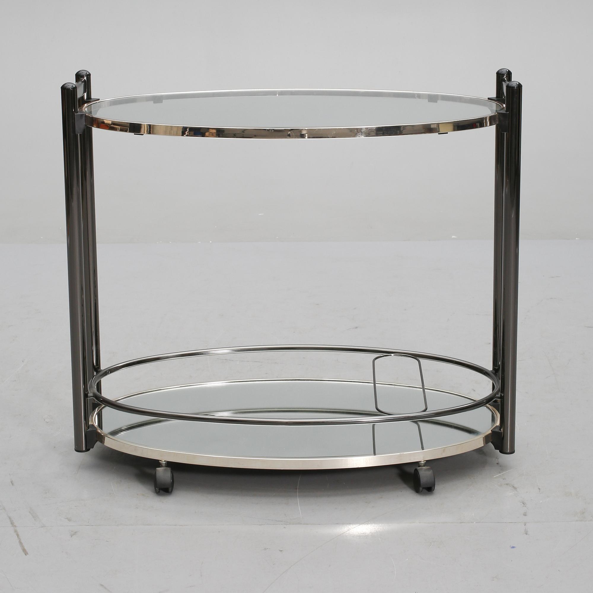 SERVERINGSVAGN, glas och metall, 1970/80-tal.