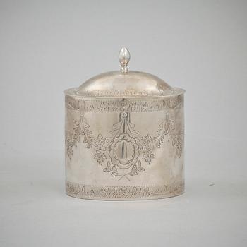 SOCKERSKRIN, silver, Empire-stil. Möjligen Portugal, 1900-tal.  Vikt 362 g.