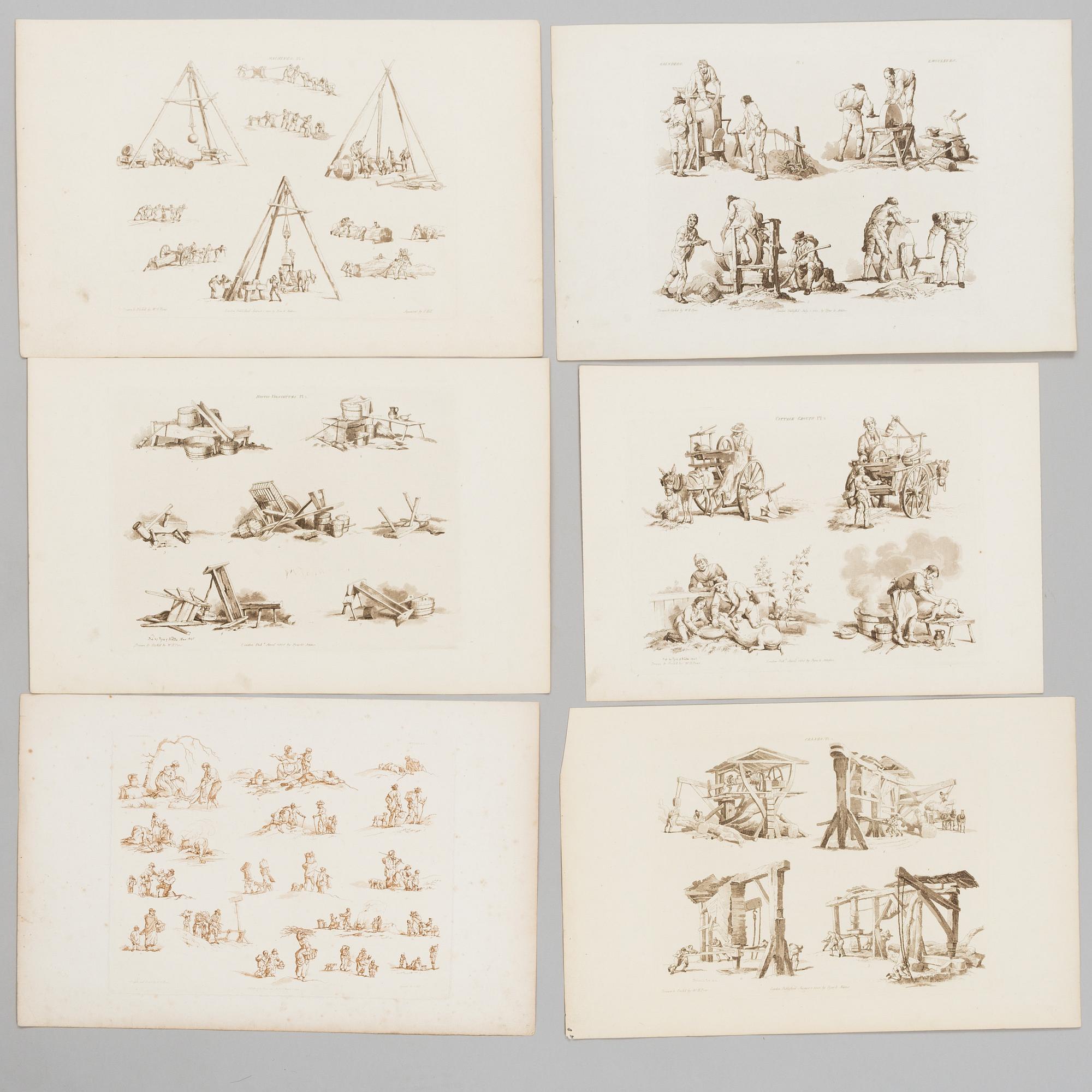 WILLIAM HENRY PYNE, after, 20 etchings, early 19th century.