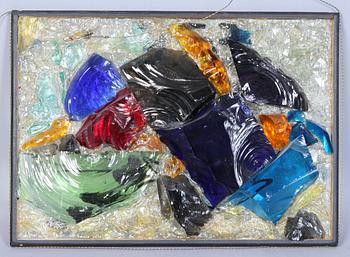 HARDY STRID, väggrelief, glas, sign.