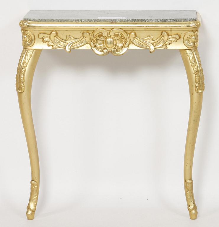 SPEGEL samt KONSOLBORD, rokokostil, 1900-tal.