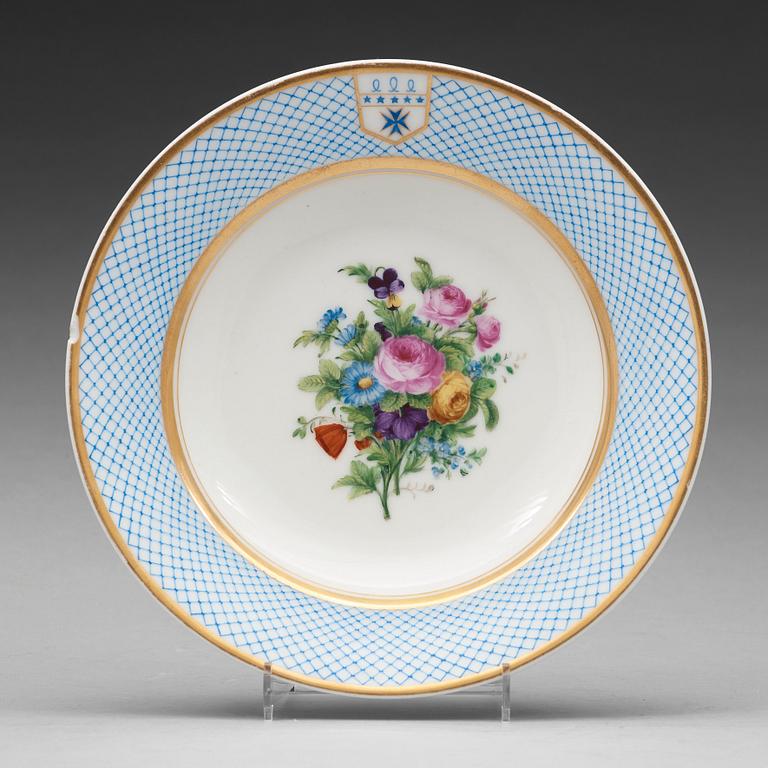 An armorial dinner plate, Darte, Paris, 19th Century.