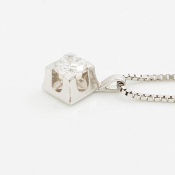 Collier 18K vitguld med rund briljantslipad diamant 0.75 ct.