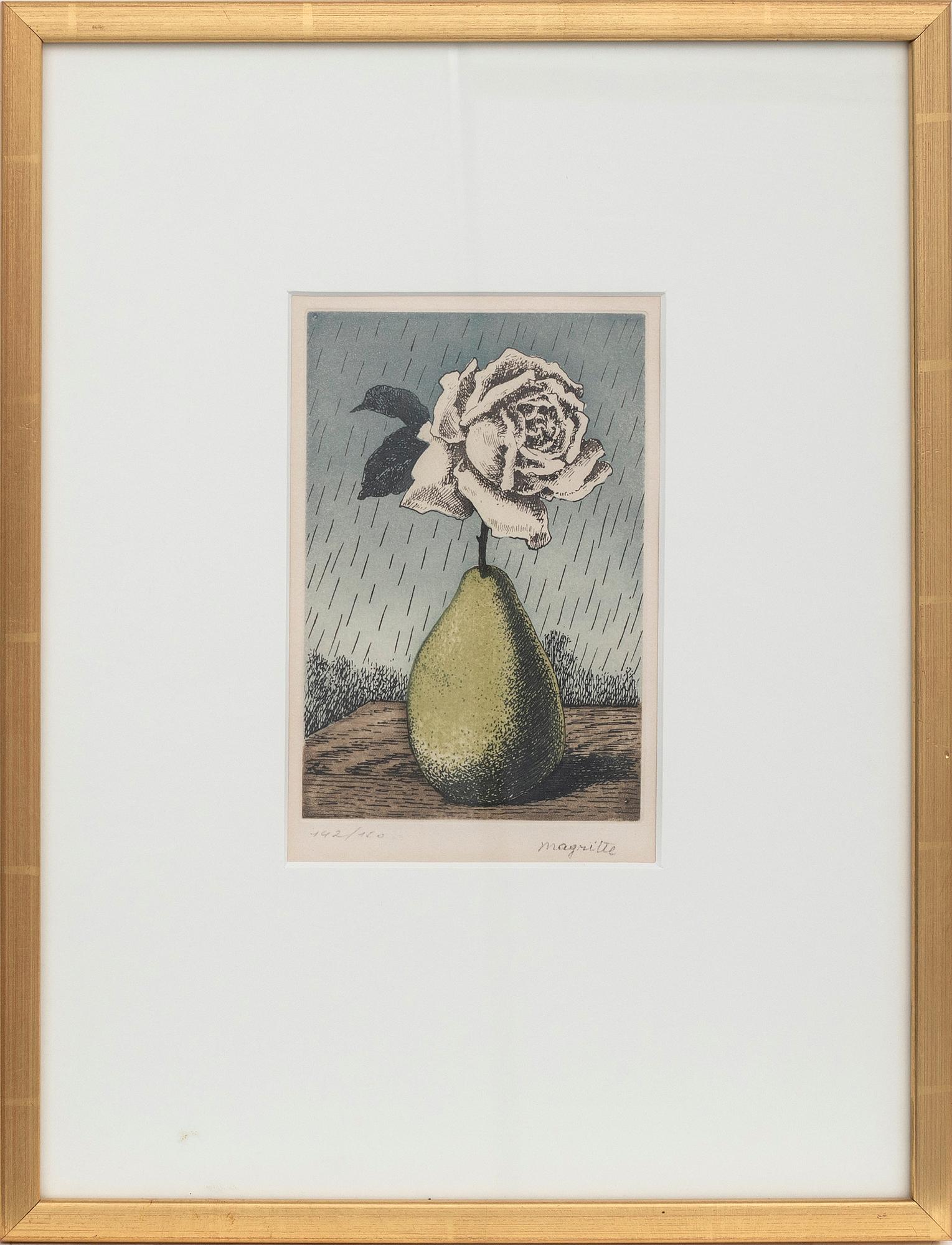 René Magritte, after, "Poire et rose”.