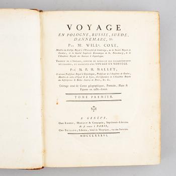 The 4th edition of Coxe’s Voyage en Pologne, Russie, Suède, Dannemarc, 1786 (2 vol).