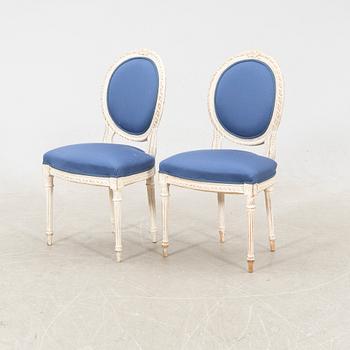 A pair of painted Louis XZVI style chairs first half of the 20th century.