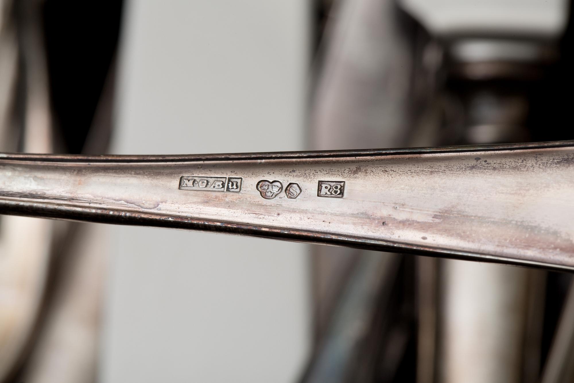 BESTICKUPPSÄTTNING, 93 delar, silver, "Disa", GAB och MGAB, 1930-40-tal. Tot vikt c:a 3800 g inkl knivblad i stål.