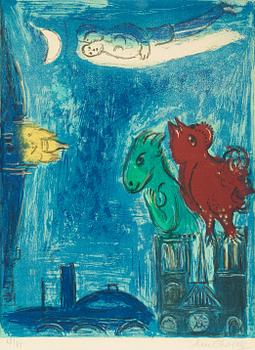 216. Marc Chagall, "Les monstres de Notre-Dame", from: "Derière Le Mirroir, no 66-68".