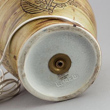 Gertrud Lönegren, a stoneware table light, Rörstrand, 1930's/1940's.