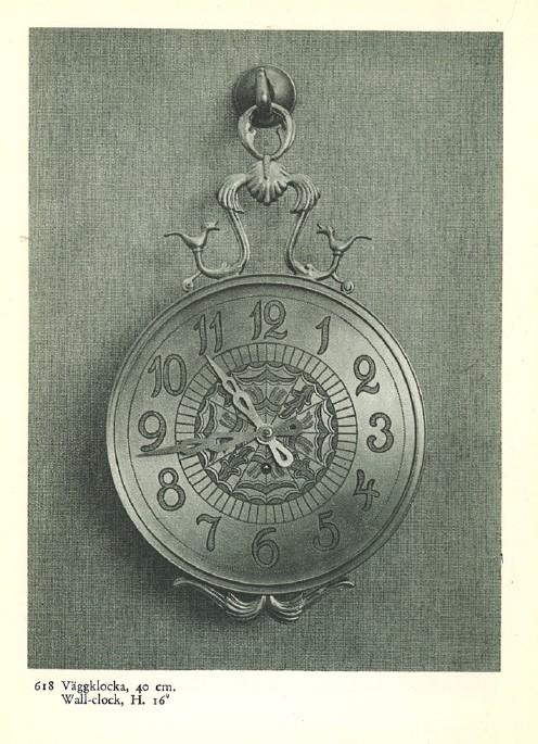 Nils Fougstedt, a pewter and brass wall clock, Svenskt Tenn, Stockholm 1935, model A 618.