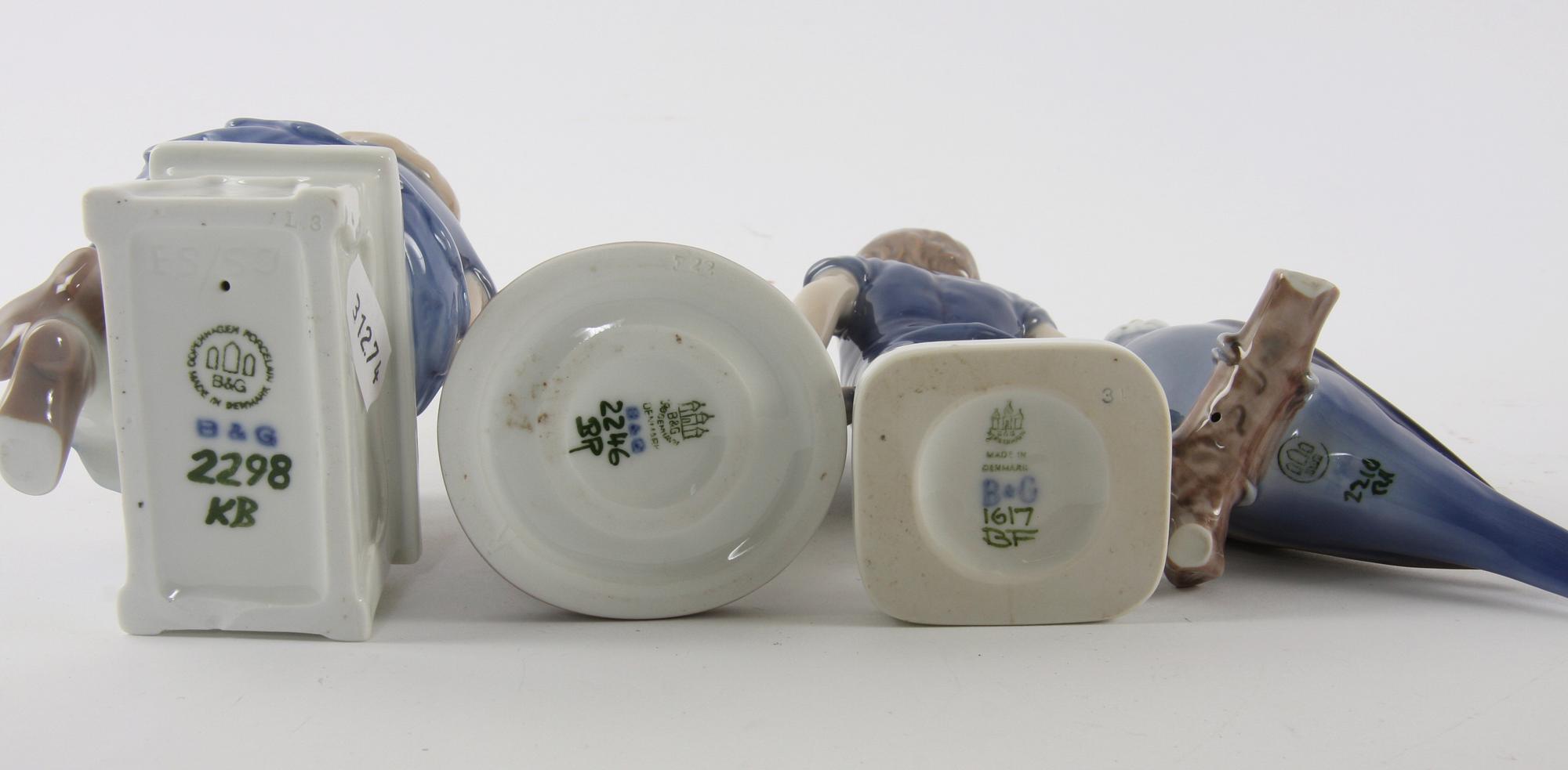 FIGURINER, 4 st, porslin, Bing & Gröndahl, Danmark.