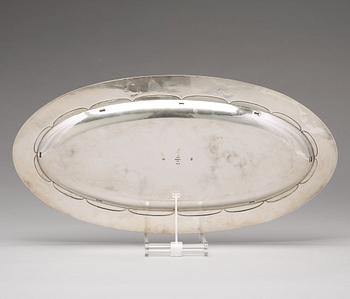 Georg Jensen, an 830/1000 silver fish serving platter, Copenhagen 1918, Swedish import marks, design nr 206.