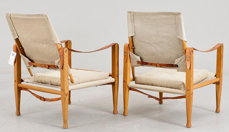 FÅTÖLJER, ett par, "Safari", Kaare Klint för Rud. Rasmussens Snedkerier Asp, Danmark. Formgiven 1933.