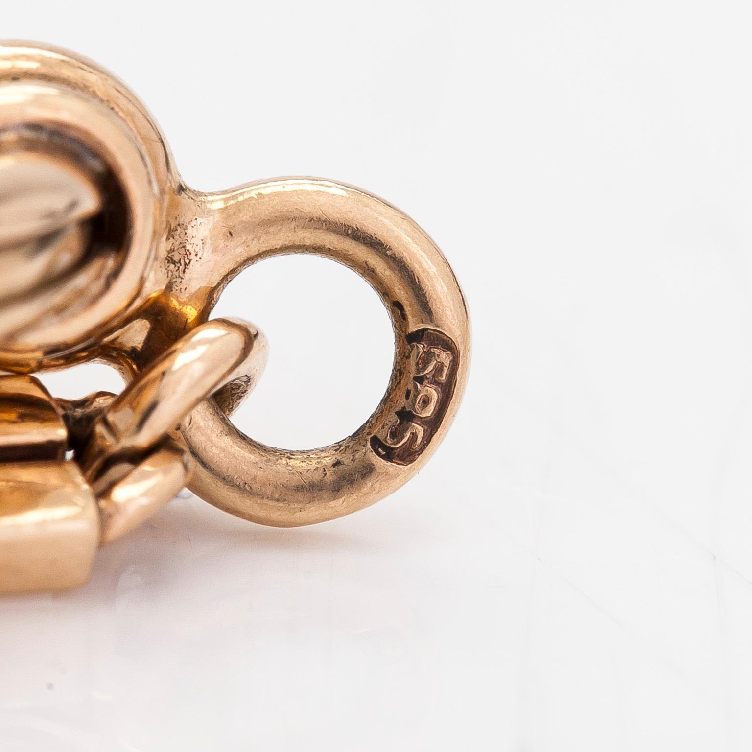 Klockkedja, 14K guld.