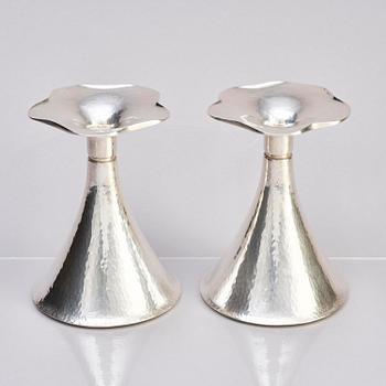 Bengt Liljedahl, a pair of silver candlesticks, Stockholm 1975.