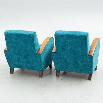 Armchairs, a pair, 1930s/40s.