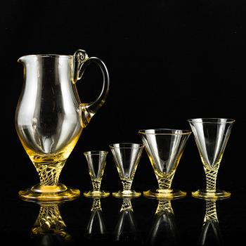 GRETA RUNEBORG, GLASSERVIS, 42 delar, Ekenäs glasbruk, 1920-30-tal.