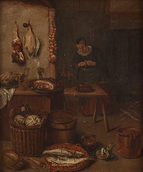 Quiringh Gerritsz. van Brekelenkam, attributed to, Kitchen interior.