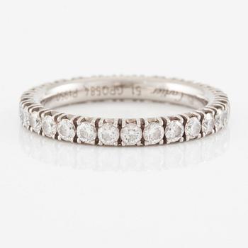 Cartier eternity ring in platinum with round brilliant-cut diamonds.