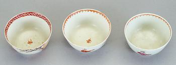 PARTI PORSLIN, 4 delar, Kina, 1700-tal.