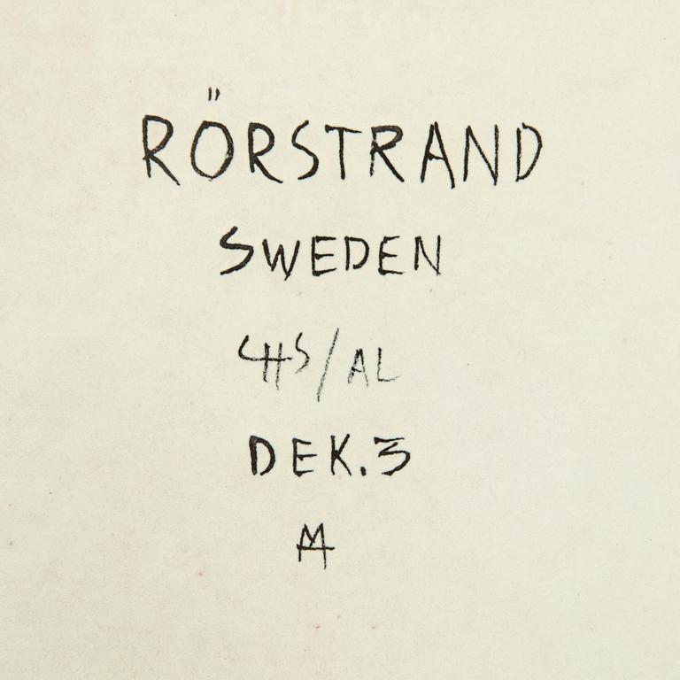Carl-Harry Stålhane, & Aune Laukkanen, Bowl, Faience, Rörstrand, second half of the 20th century.