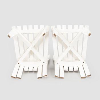 Alvar & Aino Aalto, Four 'Aurinko' (Sun-serial) garden chairs, model 910  for O.Y. Huonekalu- ja Rakennustyötehdas A.B. 1957.