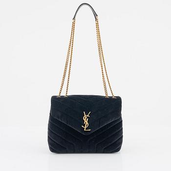 Yves Saint Laurent, a black velvet 'LouLou' bag.