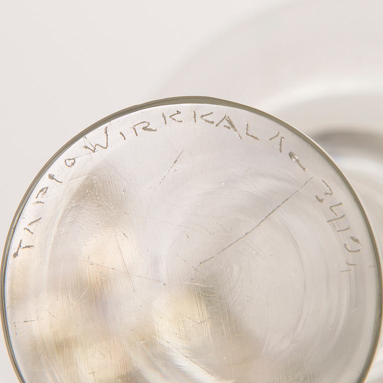 TAPIO WIRKKALA, LJUSSTAKAR, ett par, glas, signerade "Tapio Wirkkala -3412". Iittala.