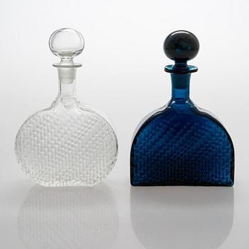 Nanny Still, two 1960s 'Flindari' decanters for Riihimäen Lasi, Finland.