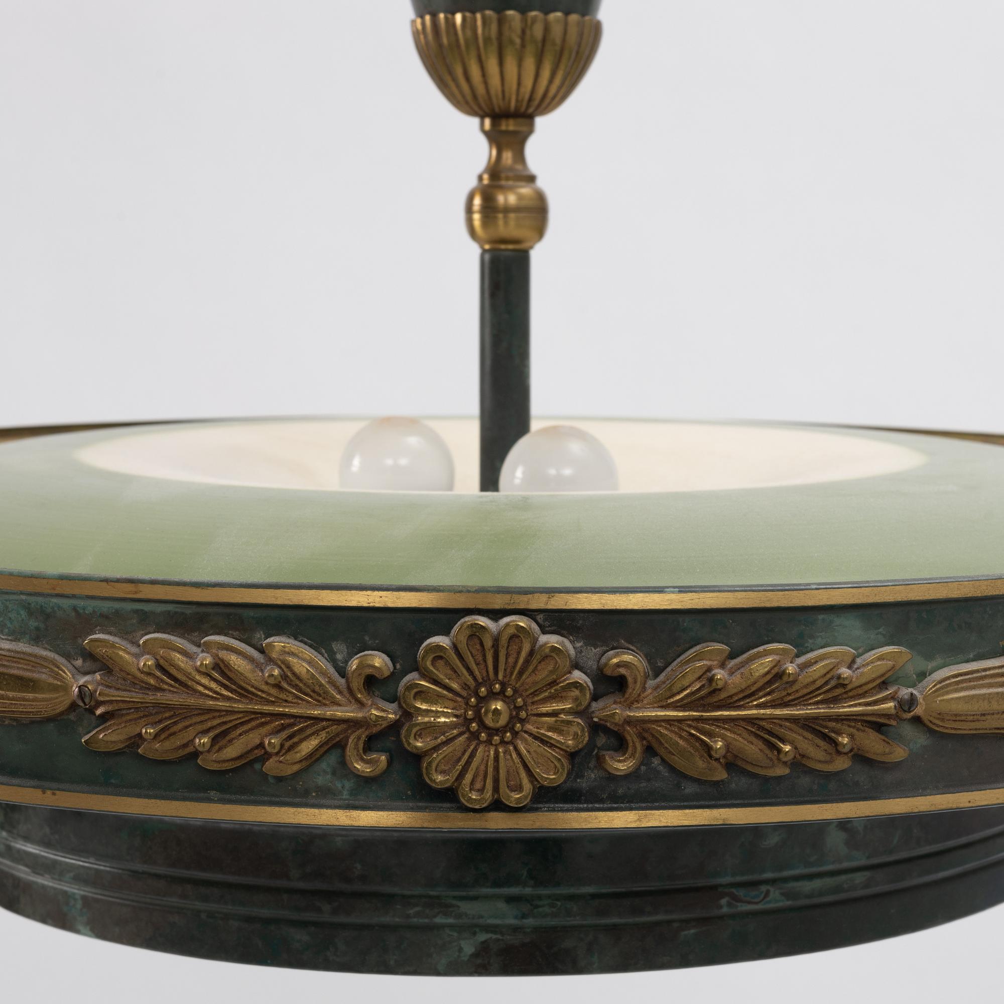 Einar Bäckström's Metal Goods Factory, ceiling lamp, Swedish Grace, model 4823, 1920s/30s.