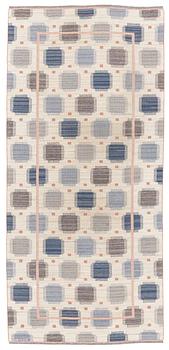 441. Märta Måås-Fjetterström, a carpet, "Blåplump", flat weave, ca 396 x 183 cm, signed AB MMF.