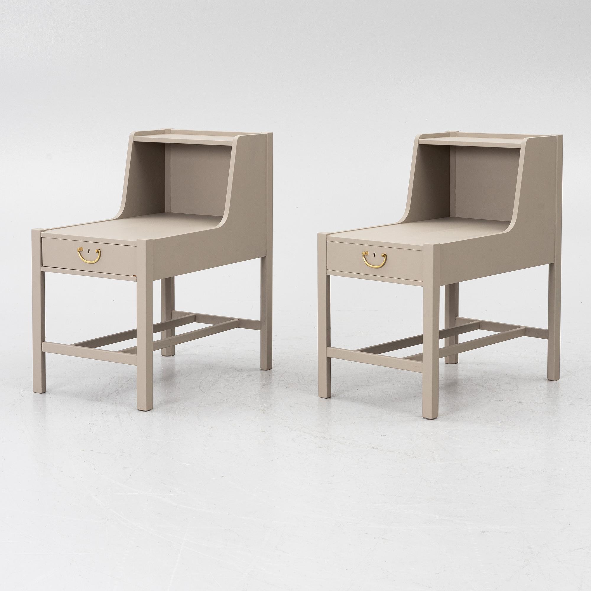 Bedside tables, a pair, second half of the 20th century.
