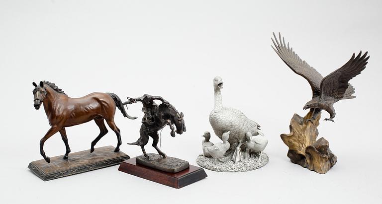 FIGURER, 4 st, brons och tenn, The Franklin Mint, sent 1900-tal.