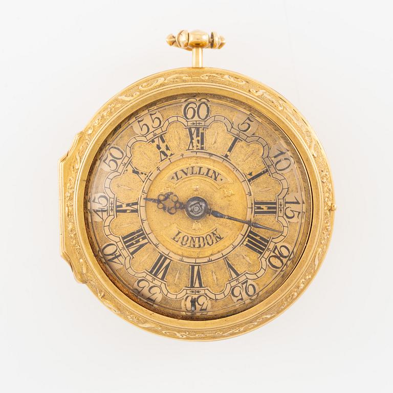 A gold twin-case pocket watch by Paul Lullin (watchmaker in London fl. ca 1710-30).