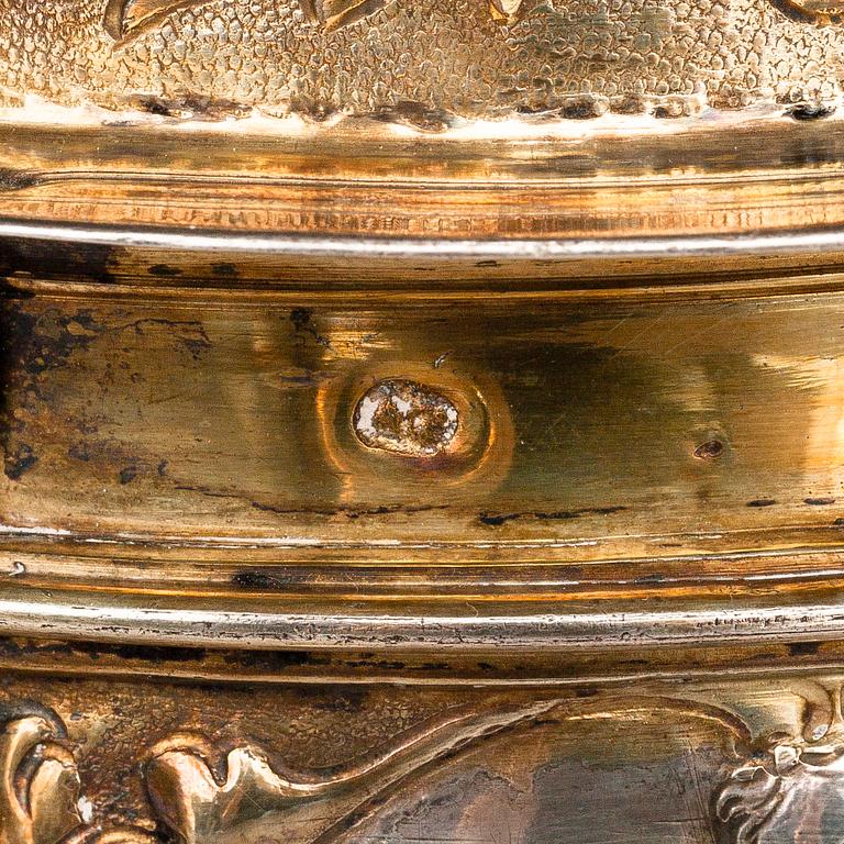 ADOLF GAAP, A parcel-gilt silver tankard, Augsburg, Germany 1690-1695.