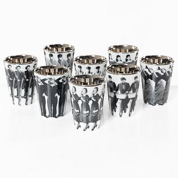 Åsa Lindström, snapsglas 8 st, porslin, Rörstrand, 2000-tal.