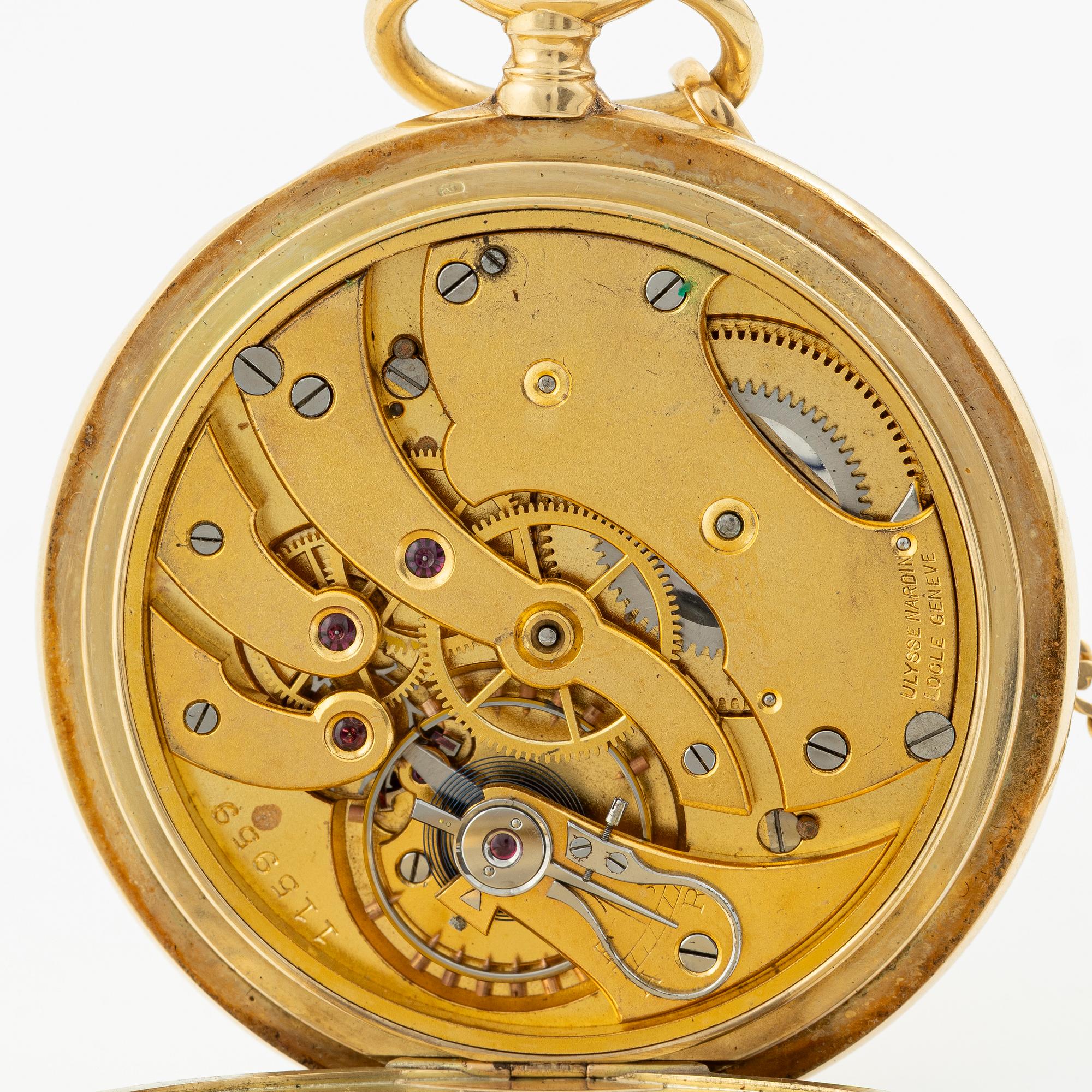 Ulysse Nardin, pocket watch, hunter, 52 mm.
