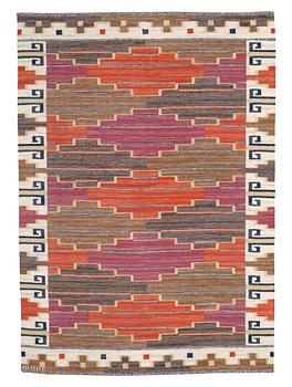 585. CARPET. "Bruna heden". Flat weave. 245 x 172 cm. Signed AB MMF.