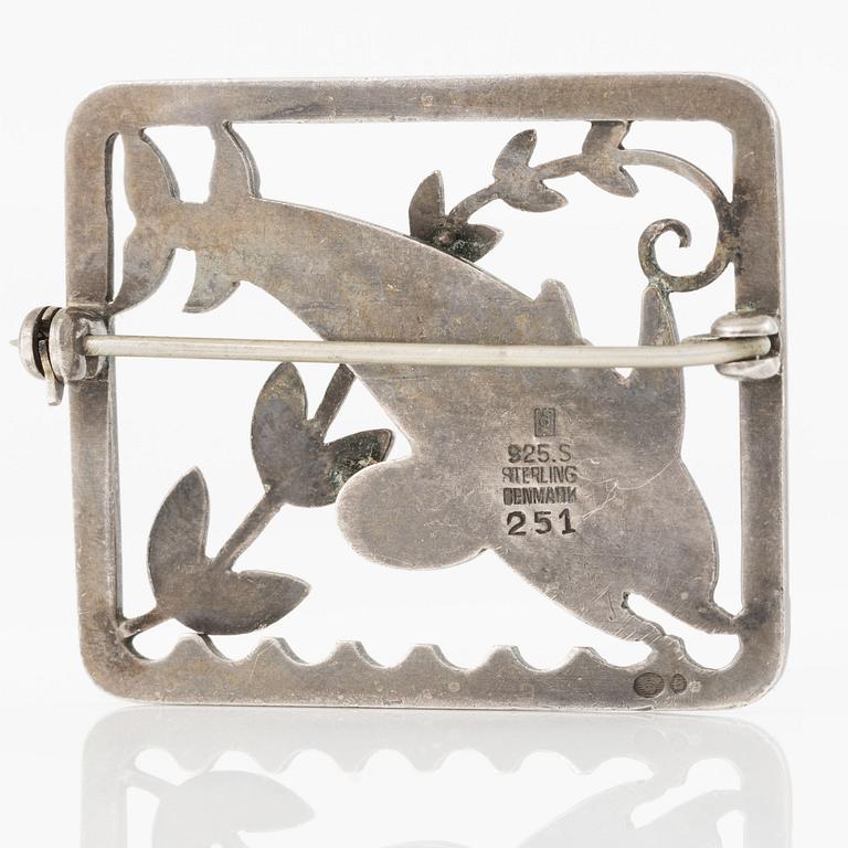 Firma Georg Jensen, brosch, sterlingsilver, Danmark.