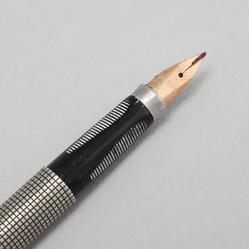 A sterling silver fountain pen and ball point pen by Parker, second half of the 20th century.