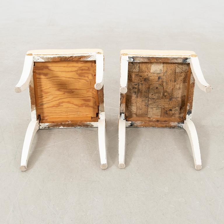 Stools, a pair of Gustavian style, early 19th century.