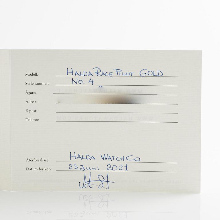 Halda, Race Pilot Gold, ca 2021.