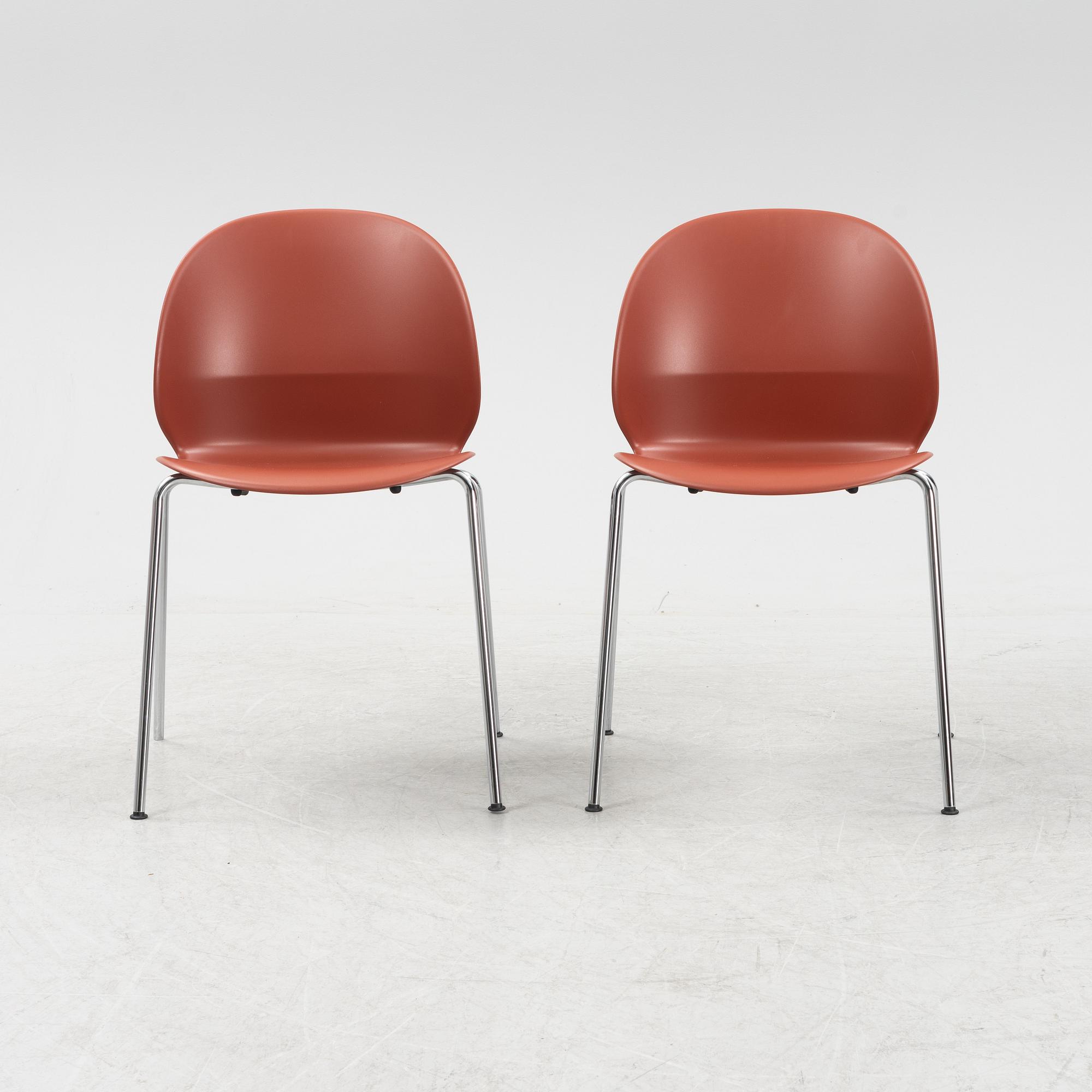 Nendo, a set of five model 'N02-10 Recycle chairs, Fritz Hansen, Denmark, 2020.