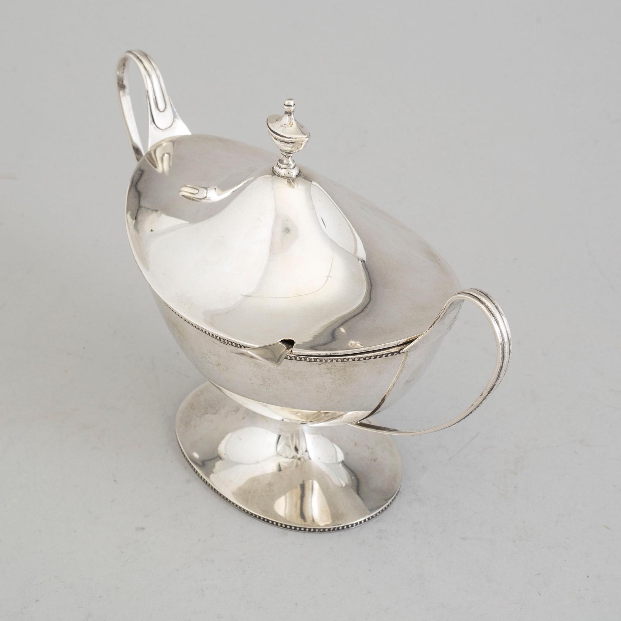 A silver sugar bowl, 1918.