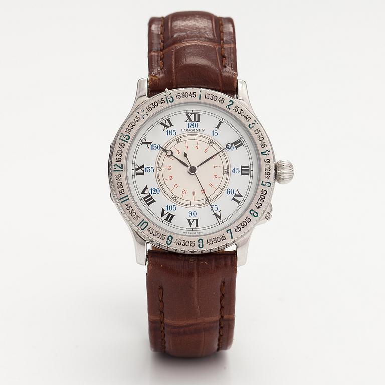 LONGINES, Lindberg hour angle, wristwatch, 38 mm.