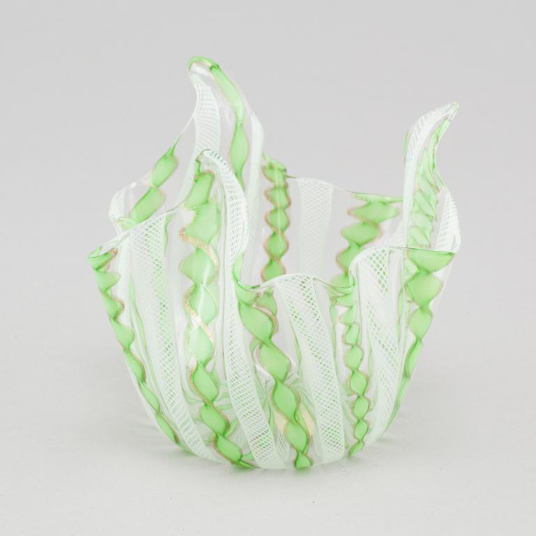 A circa mid 20th century "Fazzoletto" bowl, Murano.