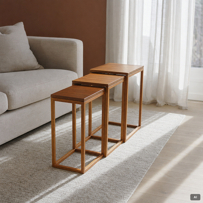 Ulla Christiansson, nesting table, 3 pieces, "Trio", K Andersson & Söner, late 20th century.